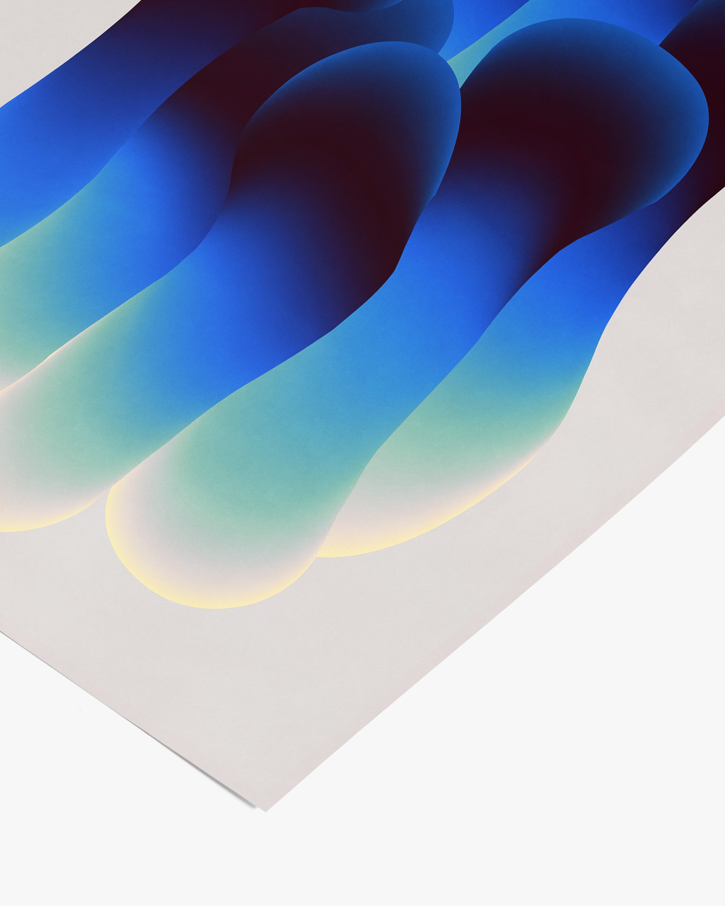 Side view of unframed Trippy (2025) fine art giclée print on enhanced matte paper