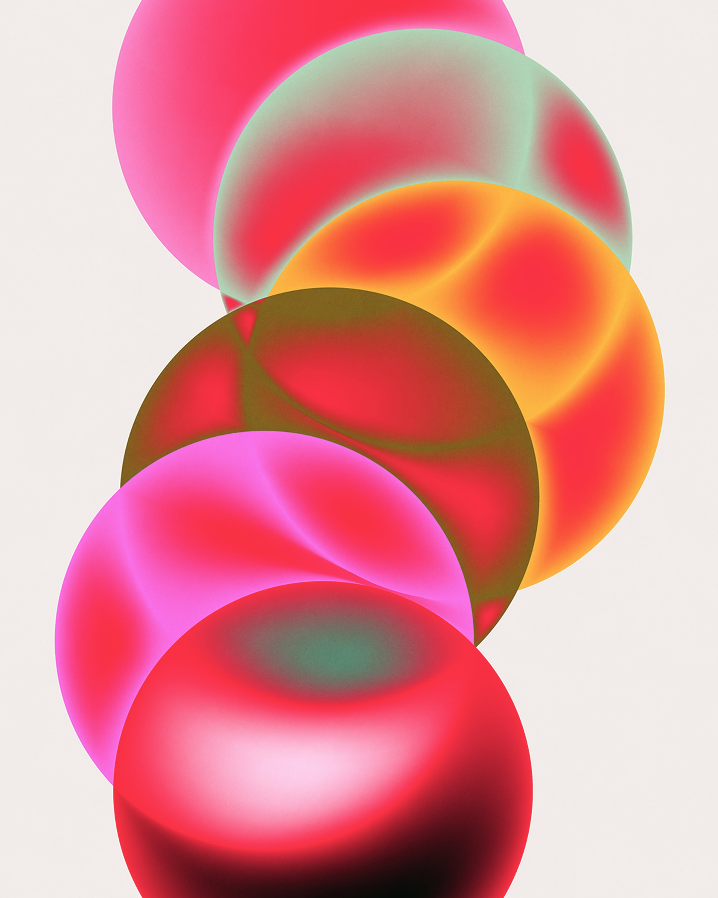 Close up detail of Holiday (2023) giclée print showing paper texture and vibrant gradient colors