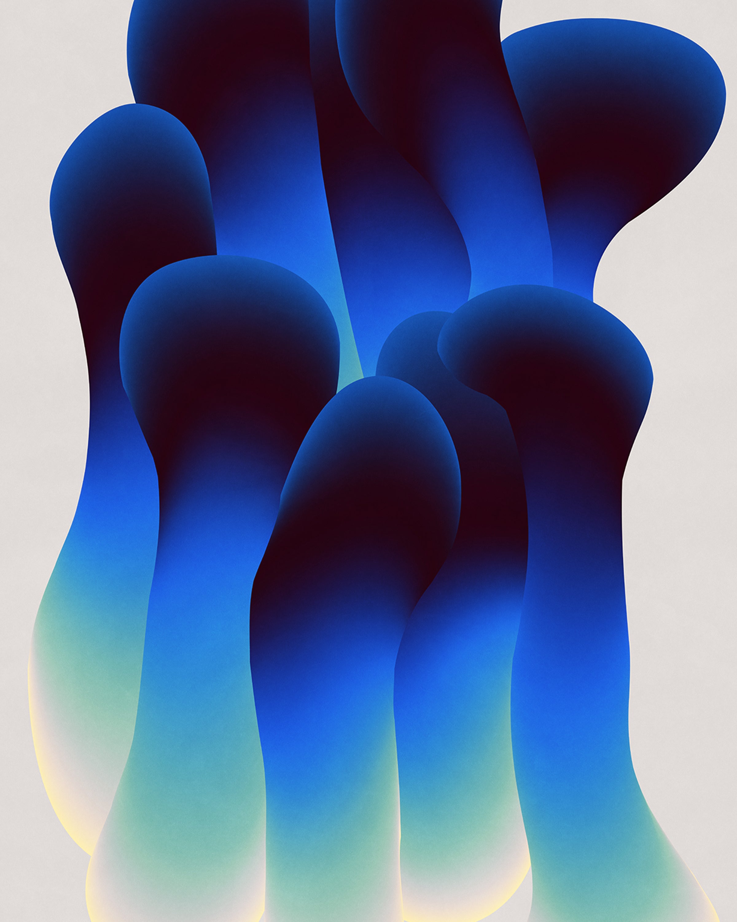 Close up detail of Trippy (2025) giclée print showing paper texture and vibrant gradient colors