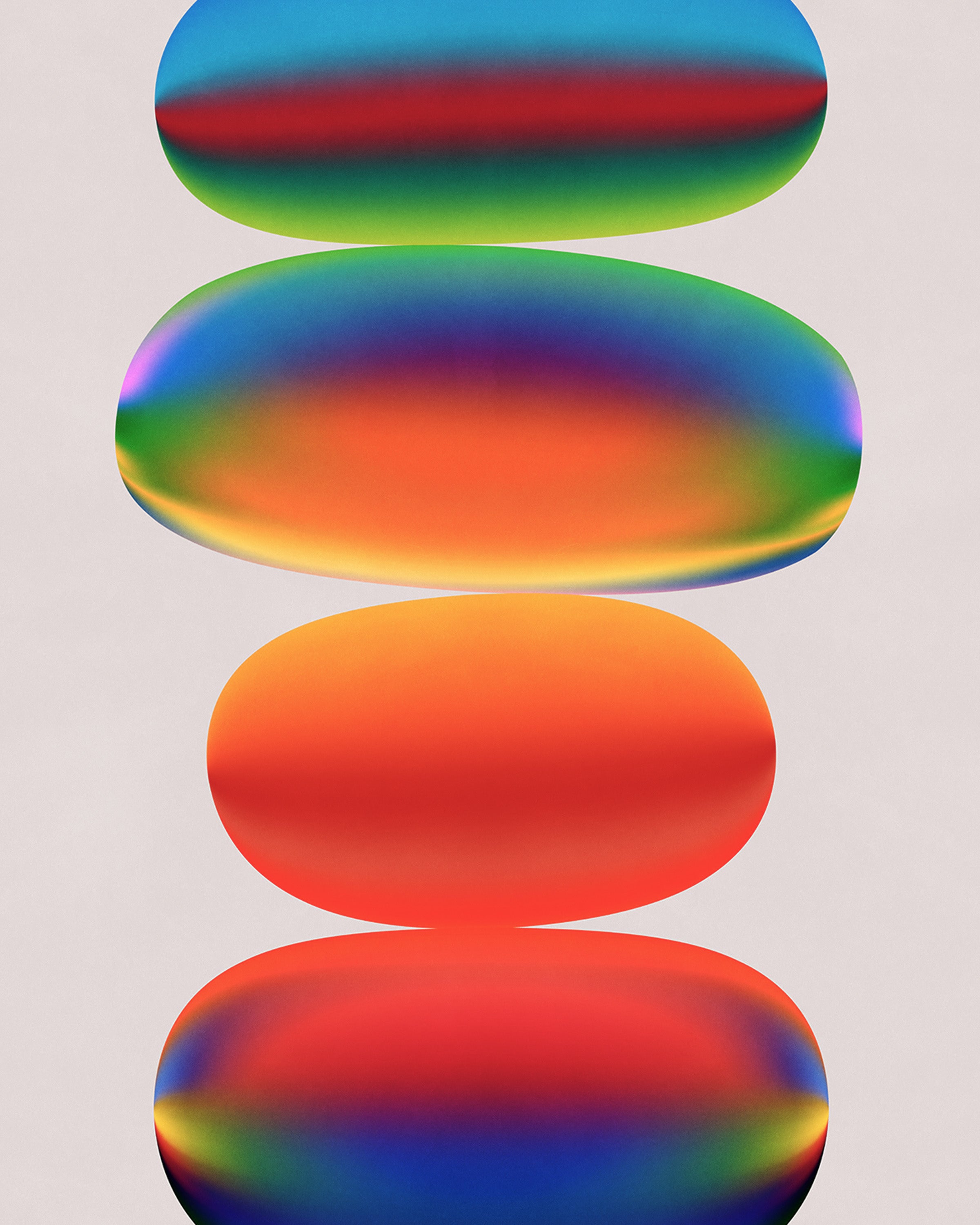Close up detail of Balance (2025) giclée print showing paper texture and vibrant gradient colors