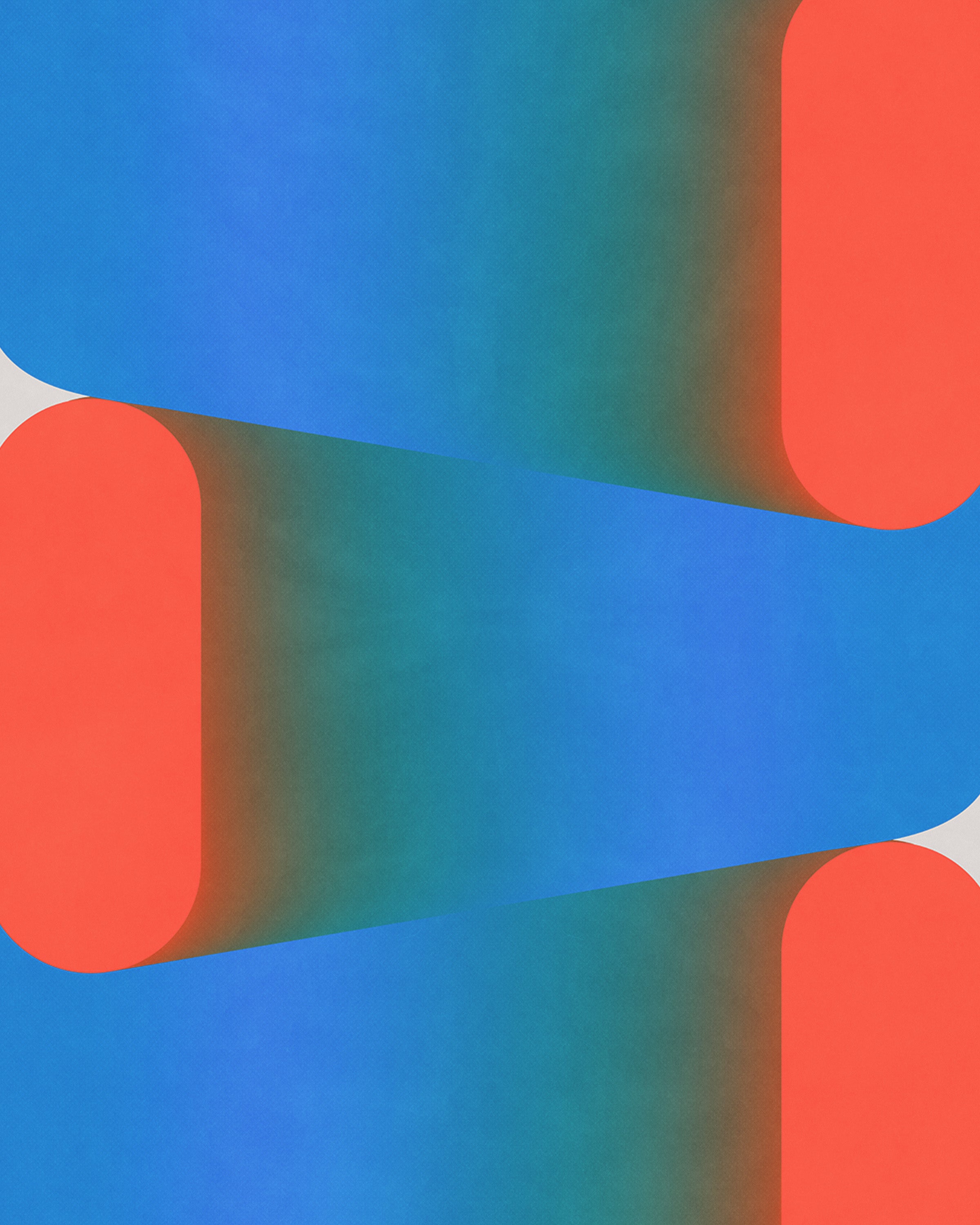 Close up detail of Jenga (2025) giclée print showing paper texture and vibrant gradient colors