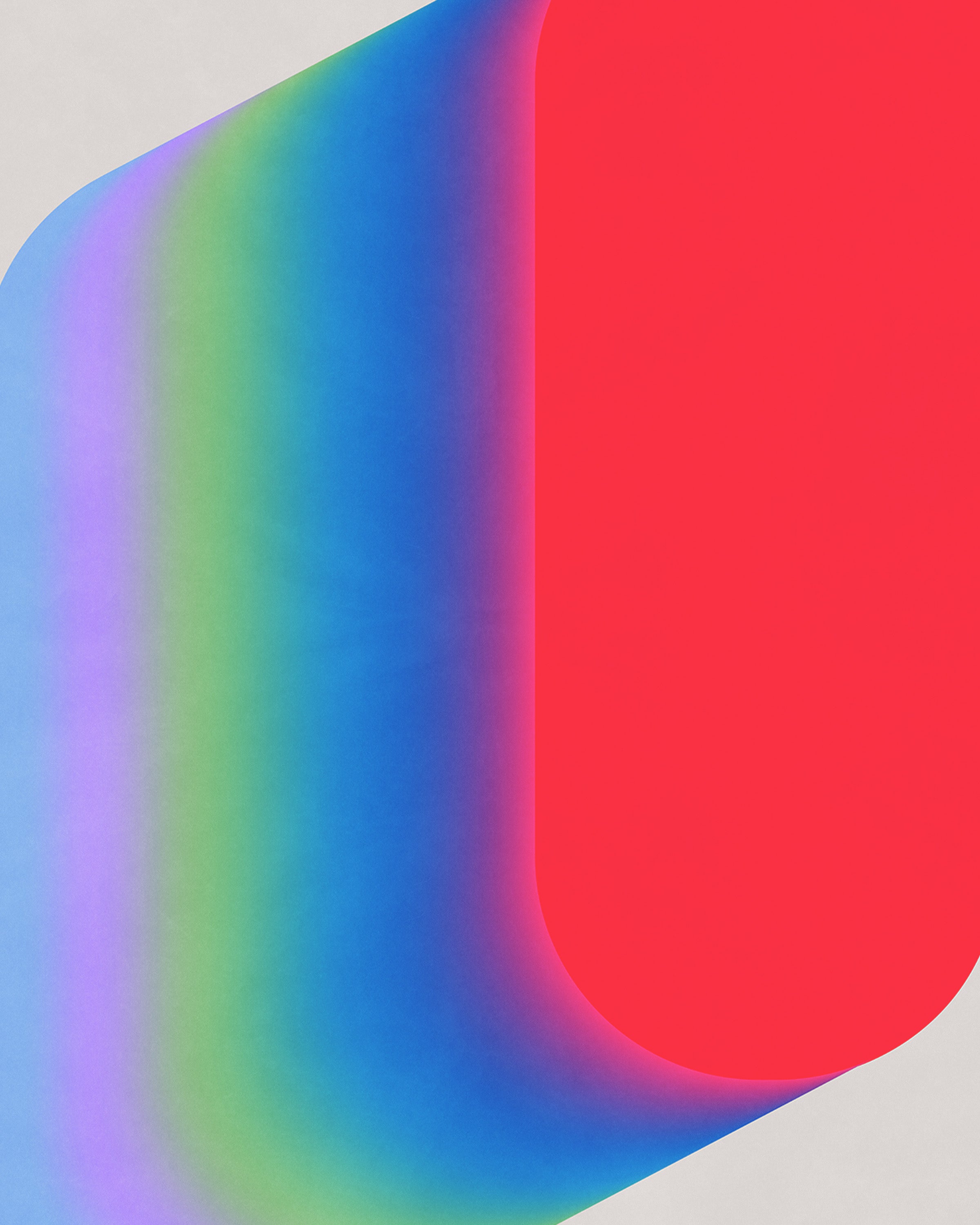 Close up detail of Pod (2025) giclée print showing paper texture and vibrant gradient colors