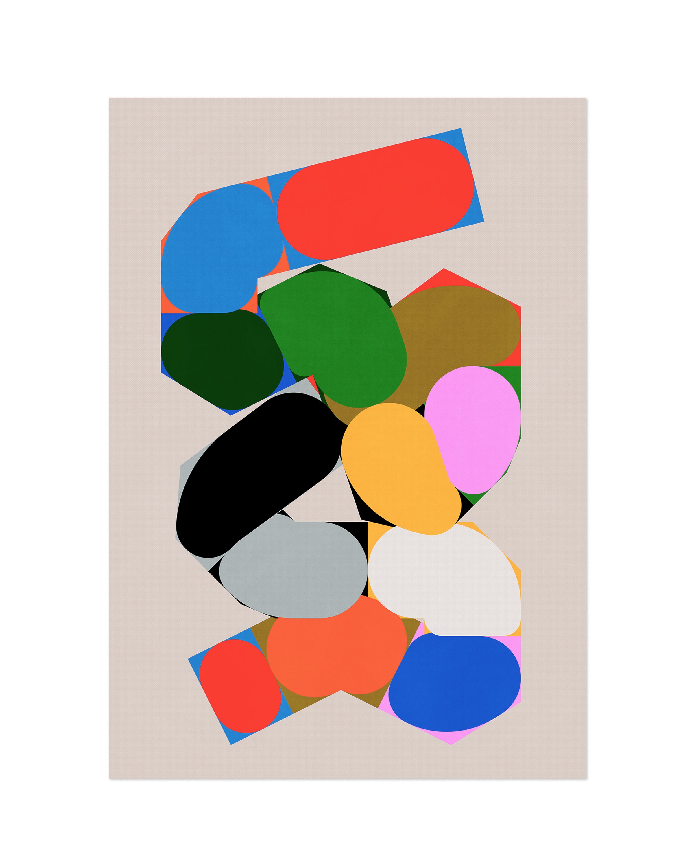 Digest (2025) colorful contemporary art print by Jerry-Lee Bosmans, unframed fine art giclée on matte paper
