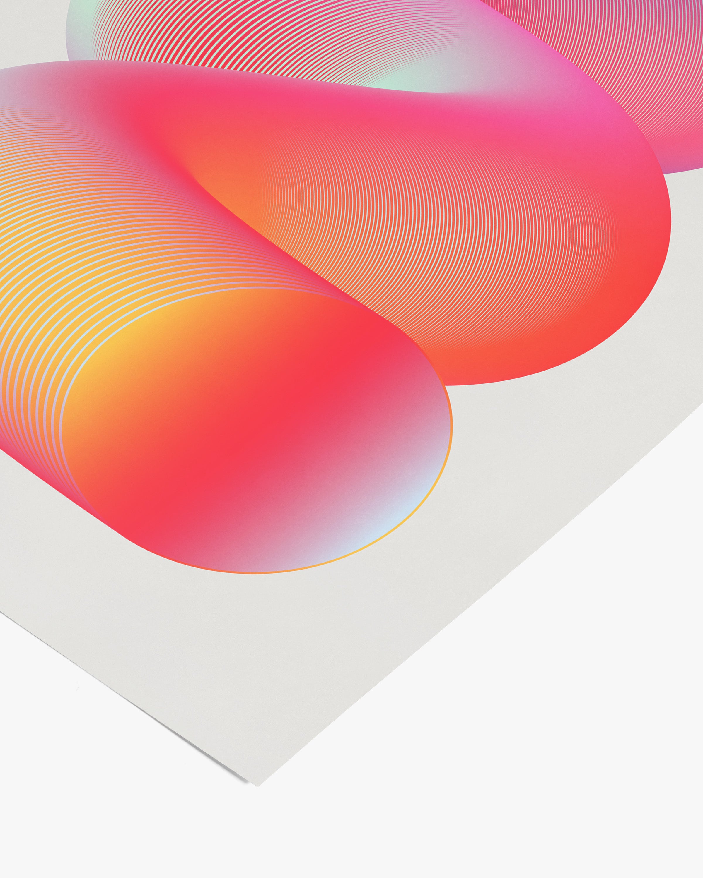 Side view of unframed Pasted (2023) fine art giclée print on enhanced matte paper